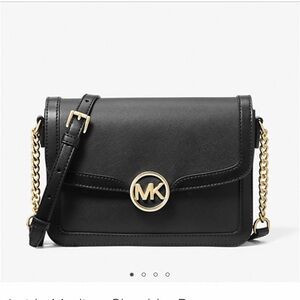 Michael Kors Leida Medium Shoulder Crossbody Bag (Black)